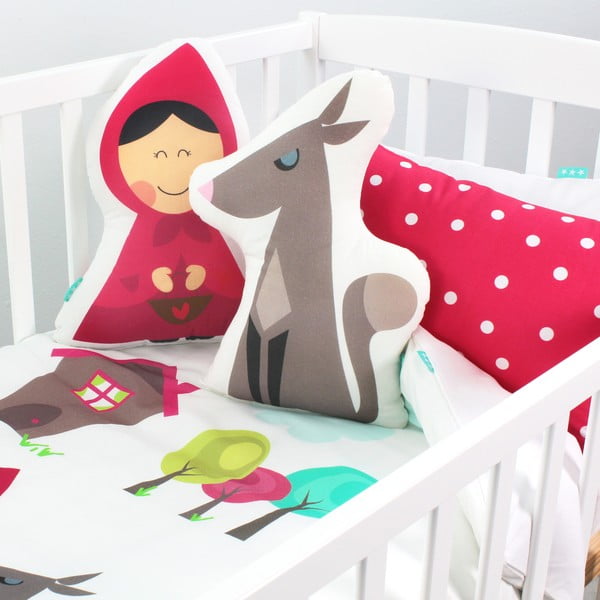 Husă pilotă și pernă din bumbac pentru copii Mr. Fox Grandma, 100 x 120 cm-image-2