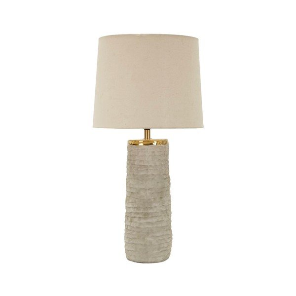Veioză gri deschis/crem din ceramică cu abajur textil (înălțime 73 cm) Lima – Mauro Ferretti