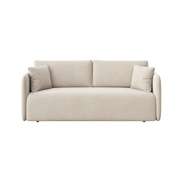 Canapea bej extensibilă cu tapițerie din catifea 220 cm Chaum – Rodier