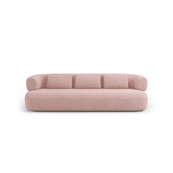 Canapea roz-deschis cu tapițerie din țesătură bouclé 200 cm Jenny – Micadoni -image-3