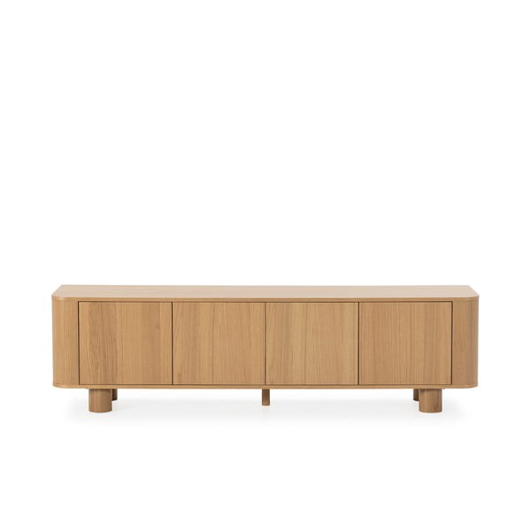 Comodă TV în culoare naturală cu aspect de lemn de stejar 180x50,5x40 cm Padoc – MOME
