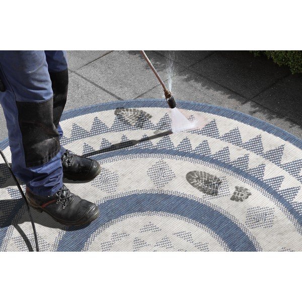 Covor adecvat pentru exterior NORTHRUGS Jamaica, ⌀ 200 cm, albastru-crem-image-1