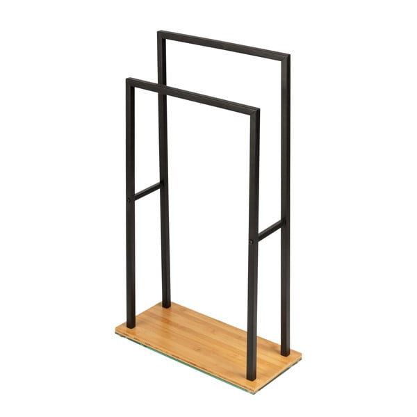 Suport pentru prosoape cu bază din bambus Wenko, negru