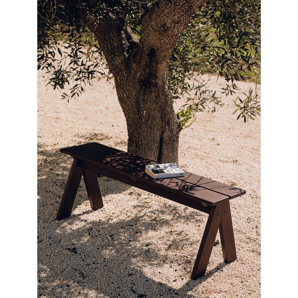 Bancă de grădină maro închis din lemn masiv Navo – noo.ma-image-1