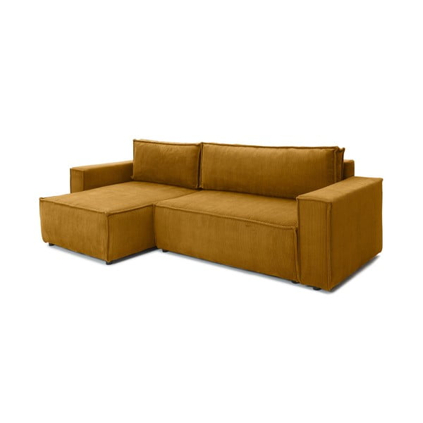 Colțar extensibil variabil cu tapițerie din reiat Bonami Selection Bowie, galben muștar-image-3