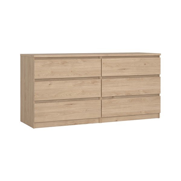Comodă în culoare naturală cu aspect de lemn de stejar 154x76x50 cm Naia – Tvilum