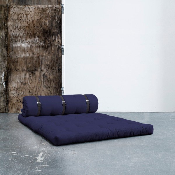 Canapea extensibilă cu detalii din piele Karup Buckle Up Navy-image-1