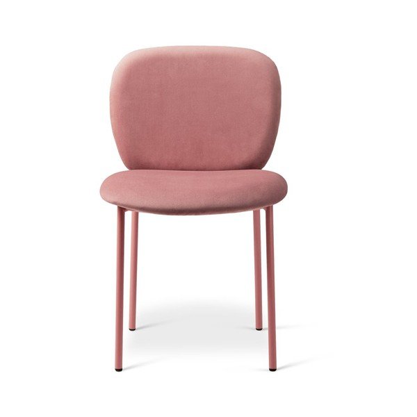 Scaun de dining roz stivuibil tapițat Lea – Micadoni -image-1