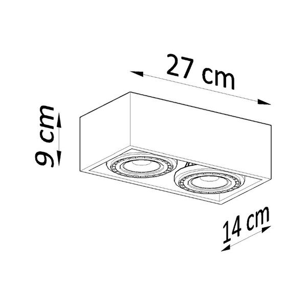 Plafonieră gri 14x27 cm Postiga – Sollux-image-3