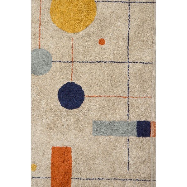 Covor bej lavabil/țesut manual din bumbac 170x240 cm Geometrical Shapes – Lorena Canals-image-3