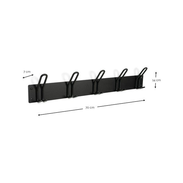 Cuier de perete negru din oțel 70 cm Miles – Spinder Design-image-3