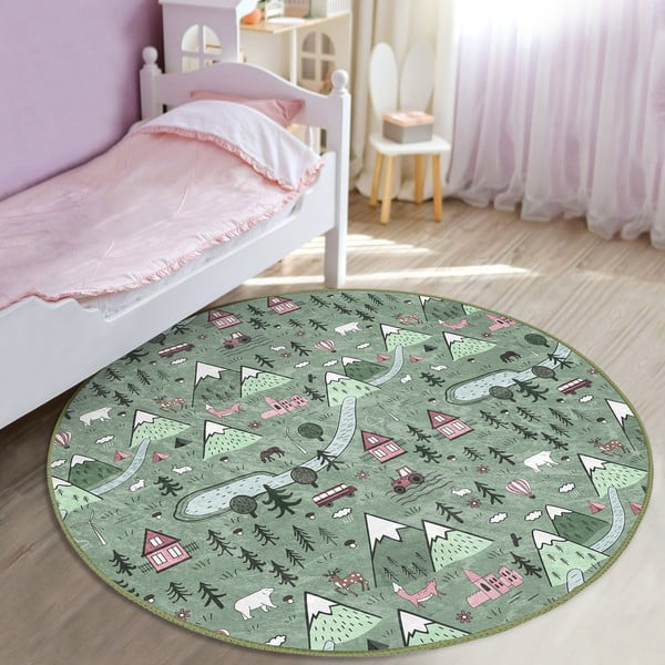 Covor pentru copii verde ø 120 cm Comfort – Mila Home-image-1