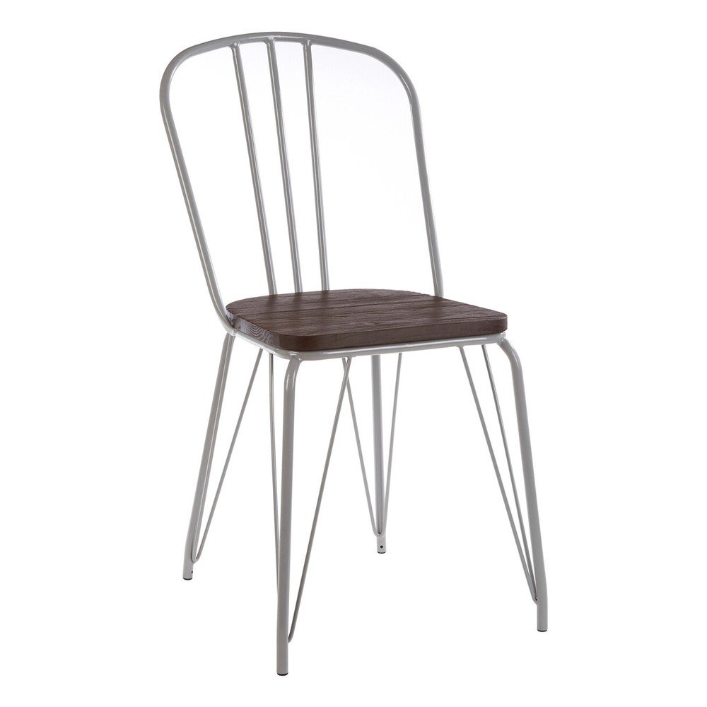 Scaun de dining gri/în culoare naturală închisă din lemn de ulm District – Premier Housewares