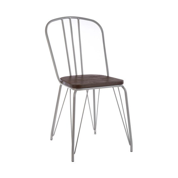 Scaun de dining gri/în culoare naturală închisă din lemn de ulm District – Premier Housewares