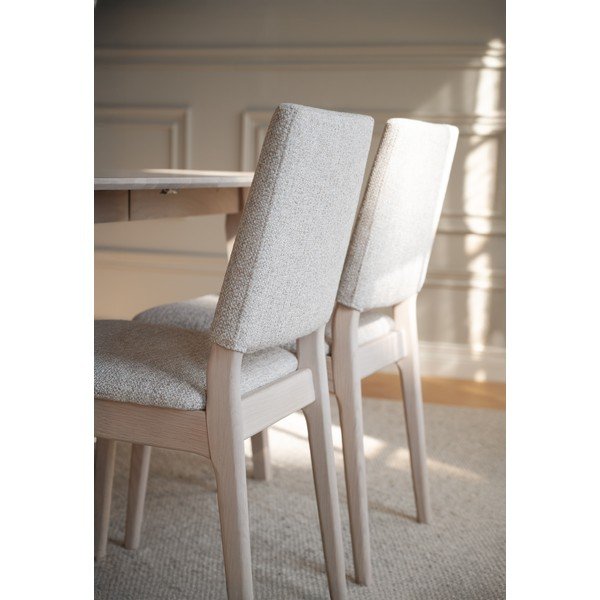 Scaun de dining crem/în culoare naturală deschisă din lemn de stejar Medford – Rowico-image-3