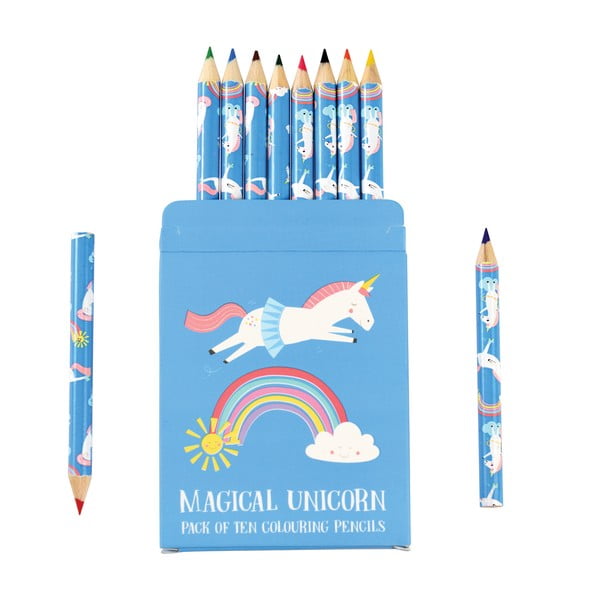 Set 10 creioane în husă cu model cu unicorn Rex London