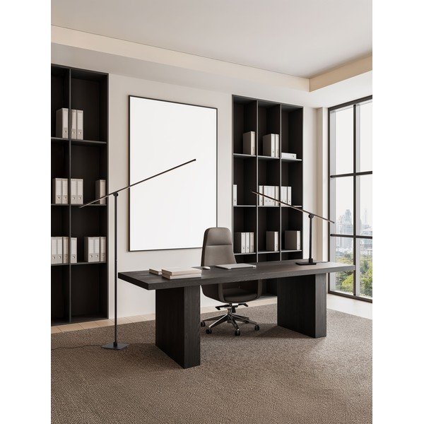 Veioză negru-mat LED cu structură flexibilă/cu intensitate reglabilă din metal (înălțime 47 cm) Tenso – Nova Luce-image-1