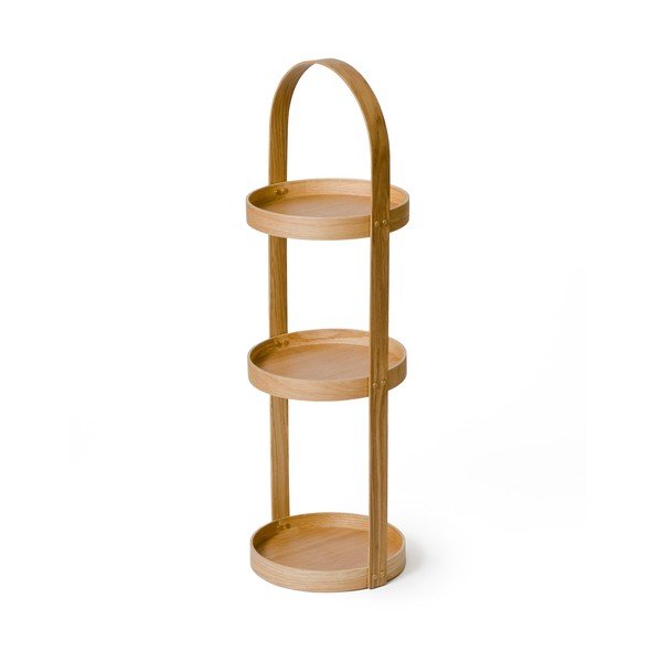 Suport din lemn pentru baie, cu 3 etajere Wireworks Round Caddy Mezza-image-2