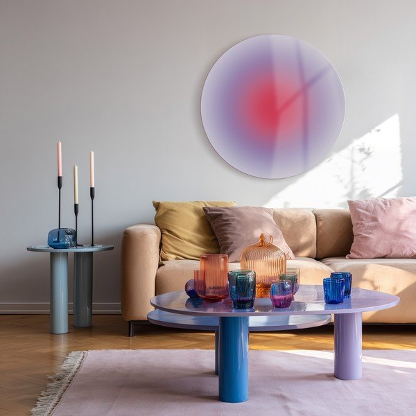 Tablou din sticlă imprimat ø 70 cm Halo – Styler-image-2