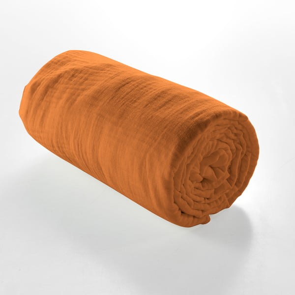 Cearceaf portocaliu/maro din muselină 140x190 cm Angelia – douceur d'intérieur-image-2