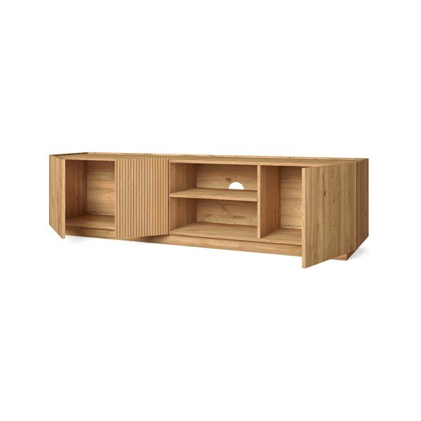 Comodă TV cu aspect de lemn de stejar 180x48 cm Rayana - Marckeric-image-3
