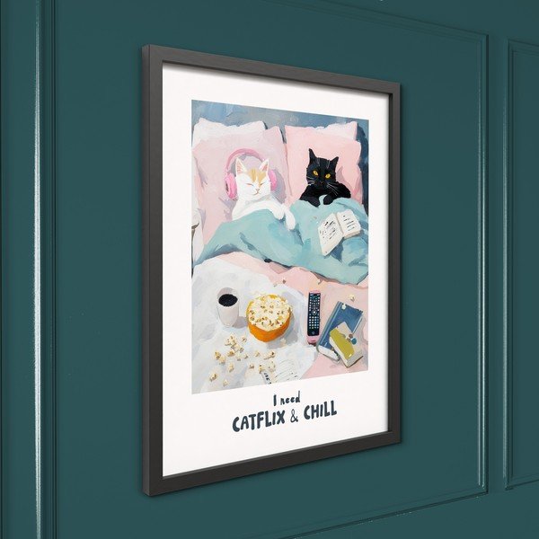 Tablou cu ramă imprimat 30x40 cm Catflix – Styler-image-4