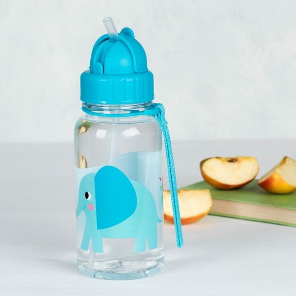 Sticlă pentru copii albastră/turcoaz din tritan 500 ml Elvis the Elephant – Rex London-image-1