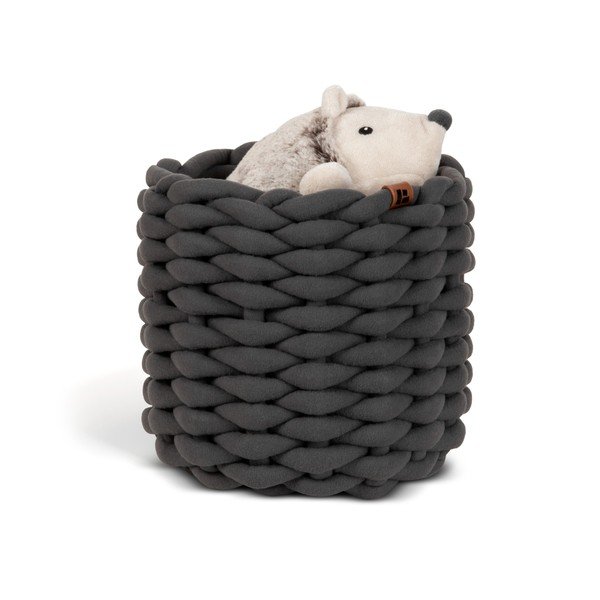 Coș de depozitare din material textil ø 21x17 cm Peach Skin Round S – Bigso-image-4