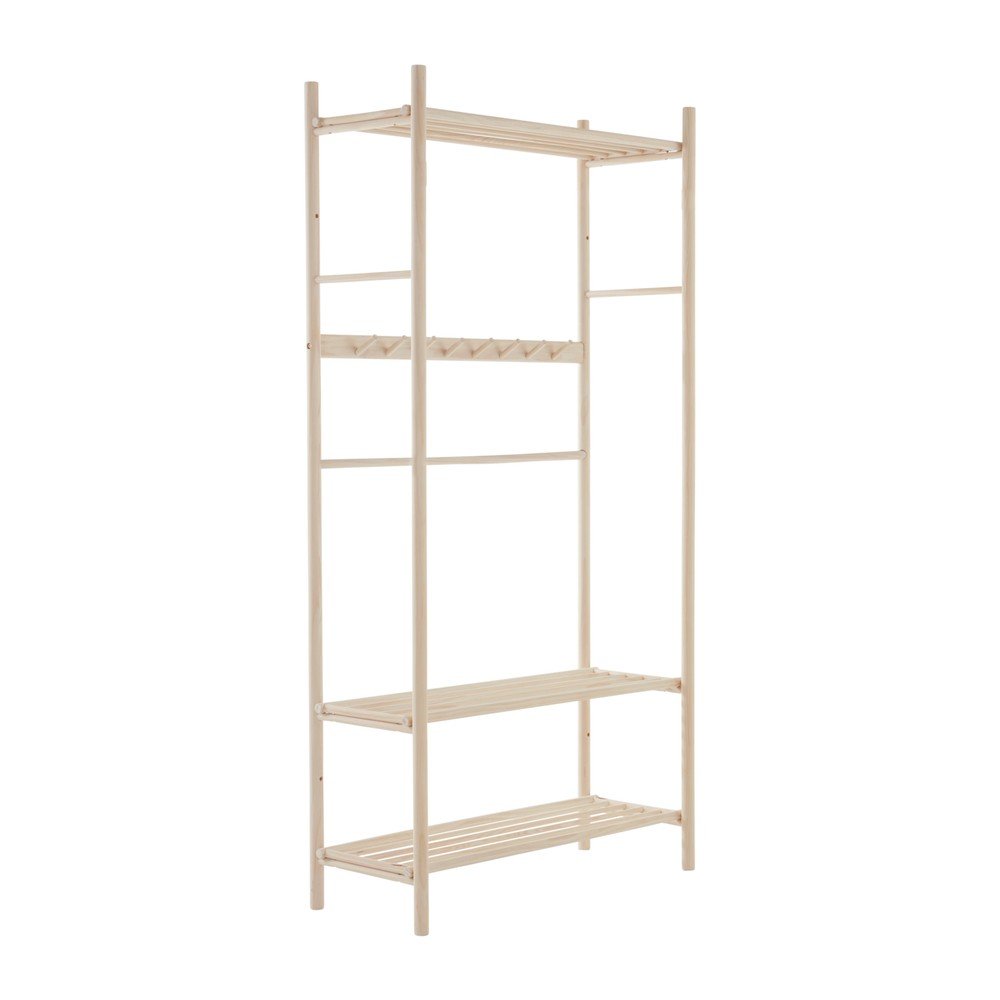 Set pentru hol în culoare naturală deschisă din lemn de pin 100x200x40 cm Woodley – Jotex