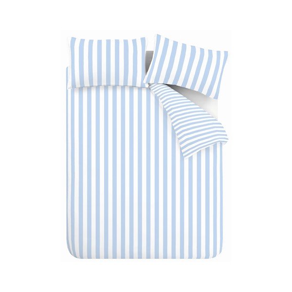 Lenjerie de pat albă/albastră pentru pat de o persoană 135x200 cm Stripe Tease – Sassy B