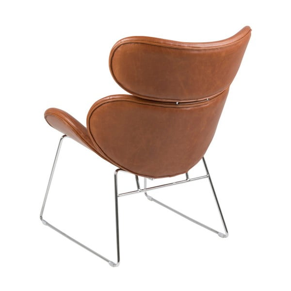 Fotoliu cu husă din imitație de piele Actona Cazar, maro-image-1