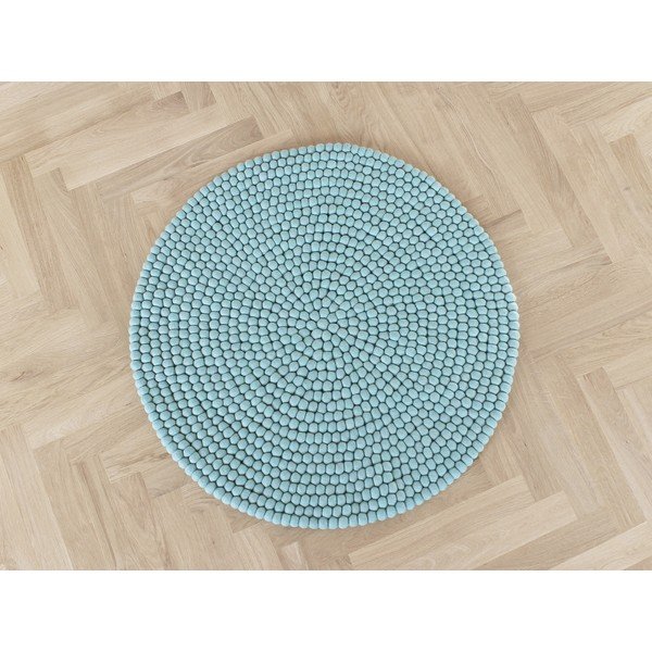 Covor cu bile din lână Wooldot Ball Rugs, ⌀ 120 cm, albastru pastelat-image-1