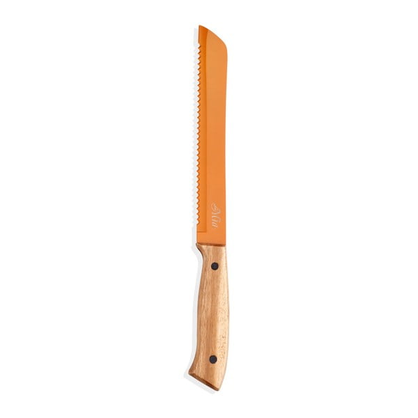Cuțit cu mâner din lemn The Mia Cutt, lungime 20 cm, portocaliu