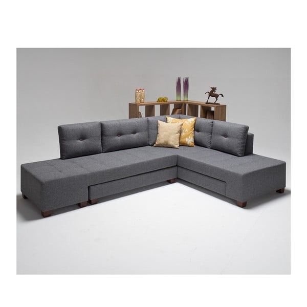 Colțar extensibil Balcab Home Bailey, partea dreaptă, gri-image-3