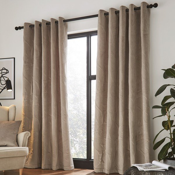 Draperii bej în set de 2 bucăți 229x168 cm Pinsonic - Catherine Lansfield-image-1