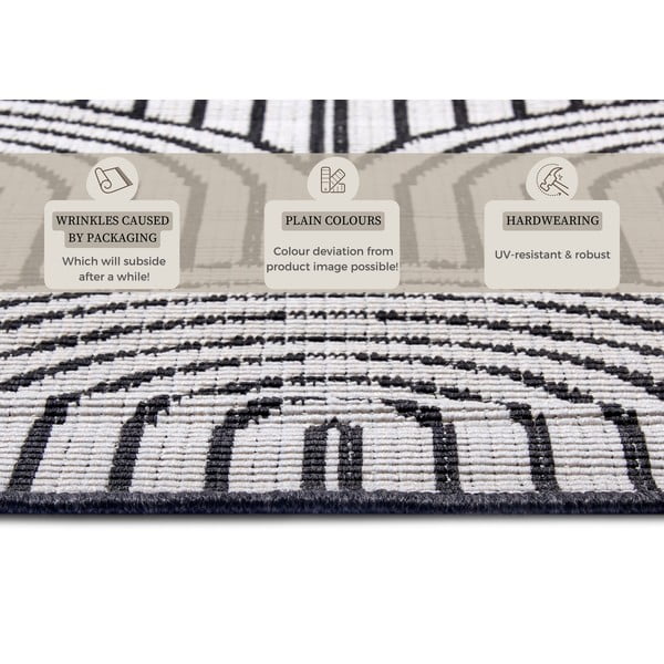 Covor de exterior negru-alb 120x170 cm Pangli Black – Hanse Home-image-4