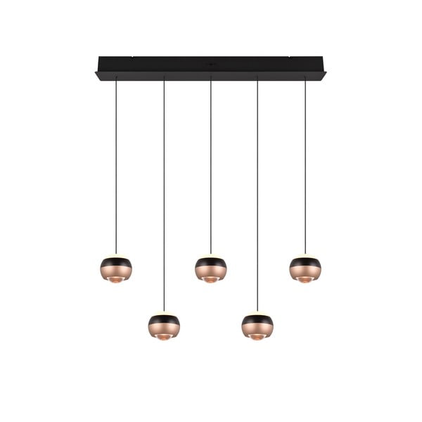 Lustră negru-arămiu  LED cu abajur din metal Orbit – Trio Select