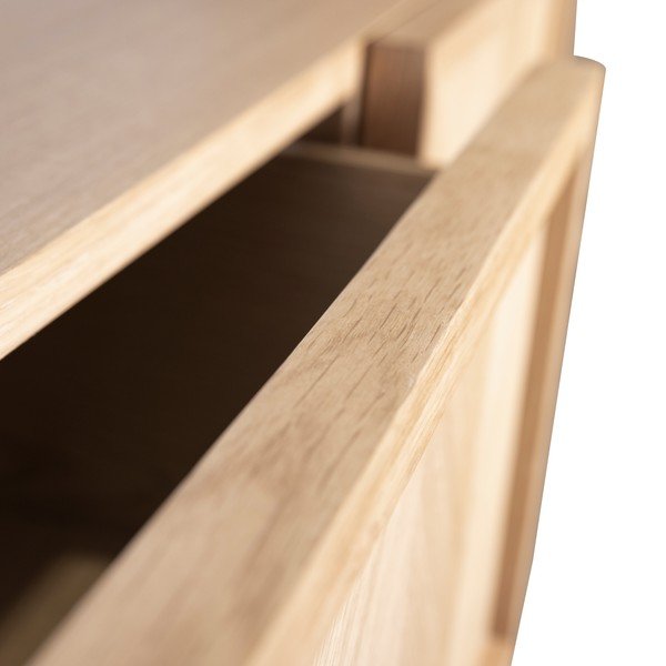 Masă consolă în culoare naturală cu aspect de lemn de stejar 38x150 cm Herringbone – Hübsch-image-4