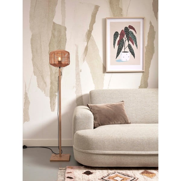 Lampadar în culoare naturală cu abajur din ratan (înălțime 130 cm) Tanami – Good&Mojo-image-3