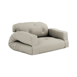 Canapea bej extensibilă cu tapițerie din in 140 cm Hippo - Karup Design