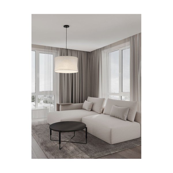 Lustră albă din in ø 50 cm Linnet – Nova Luce-image-1