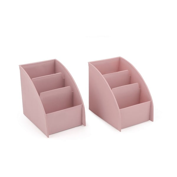 Organizator de baie roz pentru cosmetice din plastic – Hermia-image-2