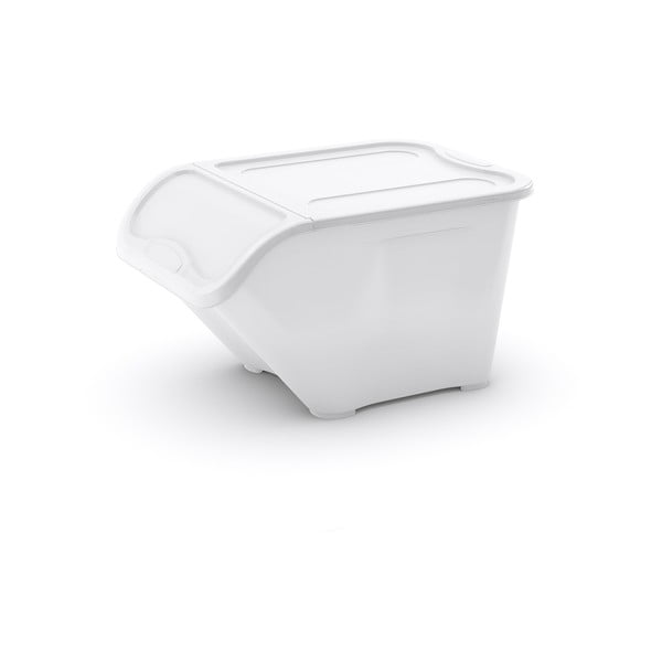 Cutie de depozitare albă din plastic cu capac 55x39x32 cm All In Box – KIS