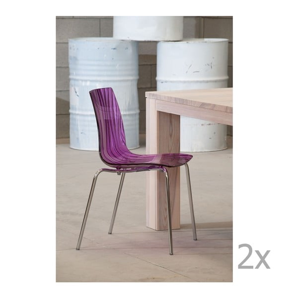 Set de 2 scaune cu mânere Castagnetti Atena, violet