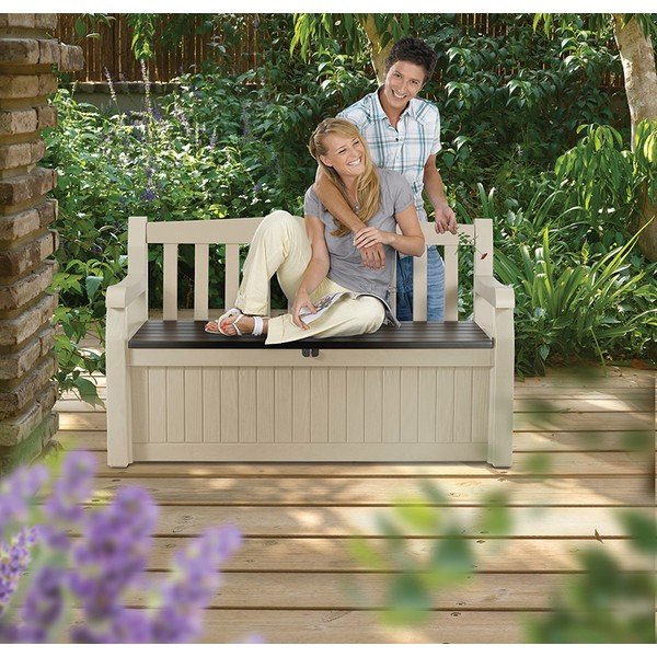 Bancă de grădină bej din plastic Eden – Keter-image-4