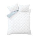 Lenjerie de pat albă-albastră din bumbac pentru pat dublu 200x200 cm Esme Floral – Bianca