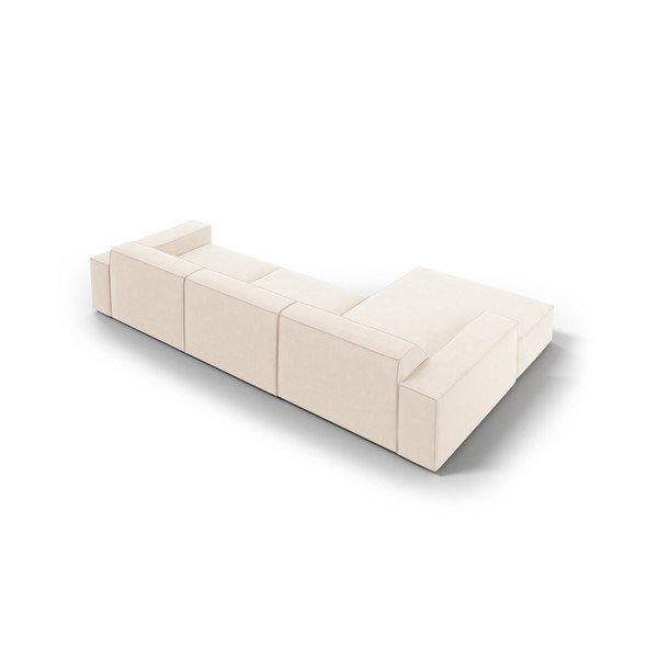 Colțar modular crem cu tapițerie din catifea (cu colț pe partea stângă/cu șezlong) Jodie – Micadoni -image-2