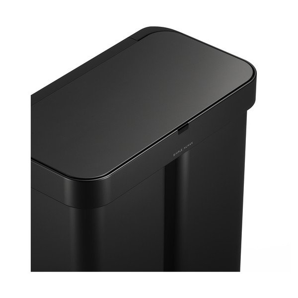 Coș de gunoi negru pentru reciclare/cu senzori de deschidere 34+24 l din oțel Dual Sensor – simplehuman-image-1