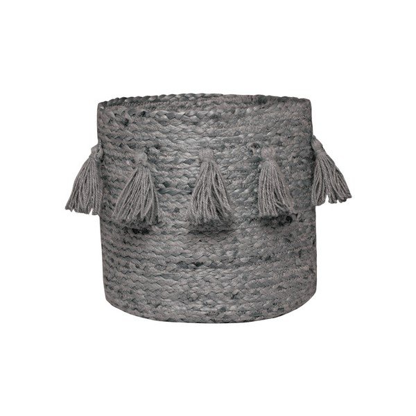 Coș din fibre de cânepă țesut manual Nattiot, ∅ 30 cm, gri-image-1