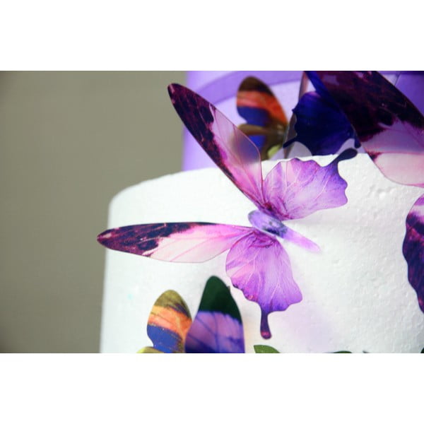 Set 18 autocolante adezive 3D Fanastick Butterflies Purple